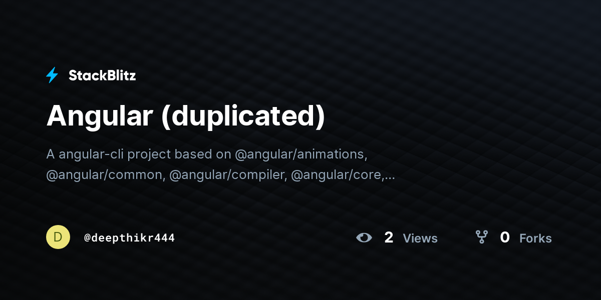 Angular (duplicated) - StackBlitz
