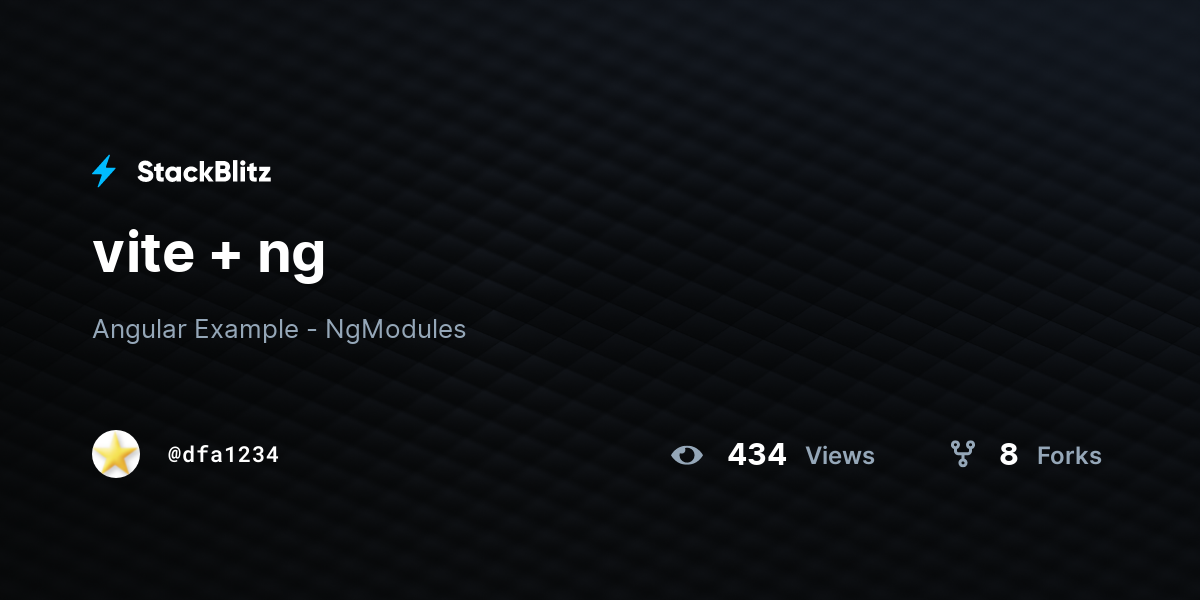 vite + ng - StackBlitz