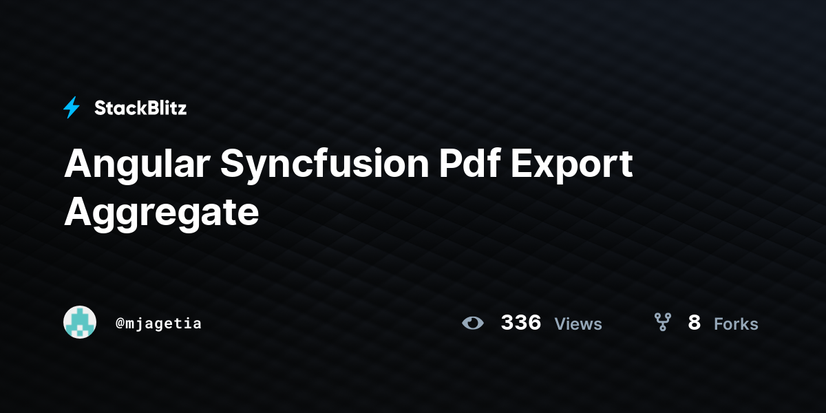 Angular Syncfusion Pdf Export Aggregate - StackBlitz