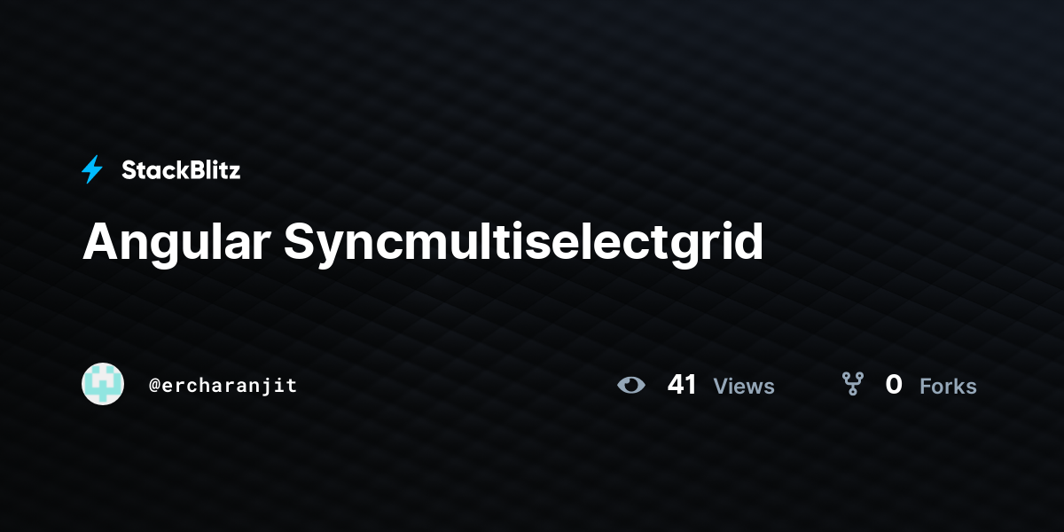 Angular Syncmultiselectgrid - StackBlitz