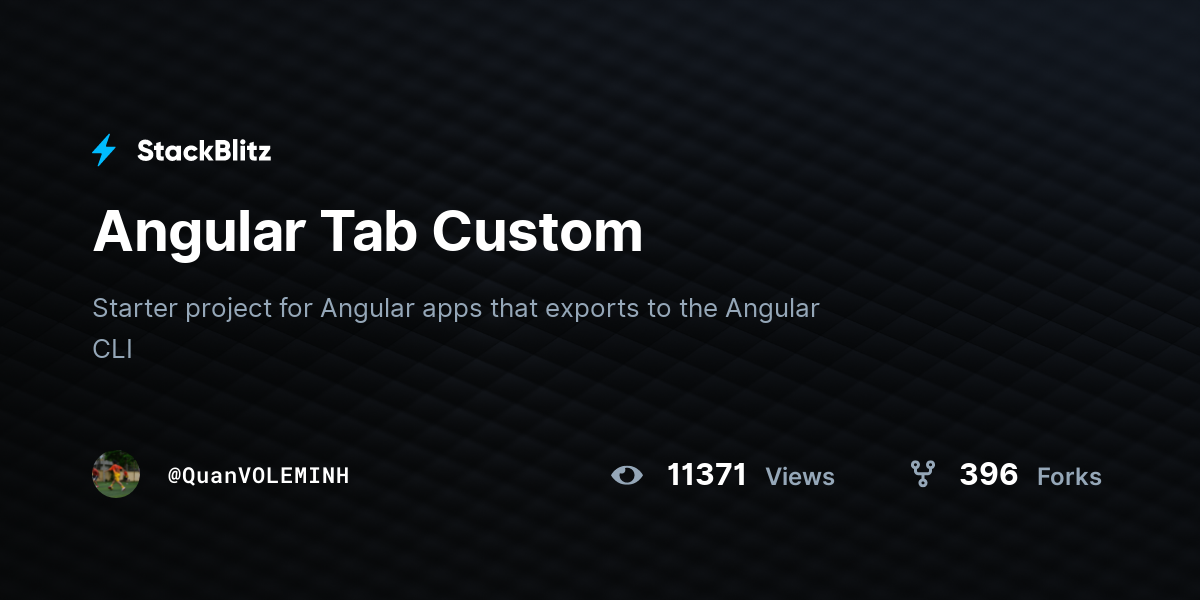 Angular Tab Custom - StackBlitz
