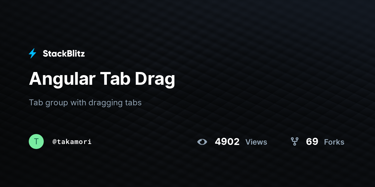 Angular Tab Drag - StackBlitz