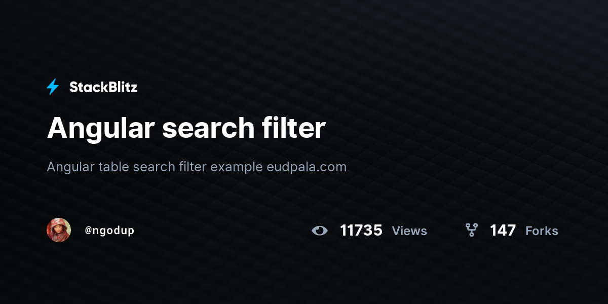 Angular search filter - StackBlitz