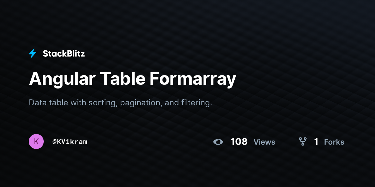 formarray in reactive form angular stackblitz