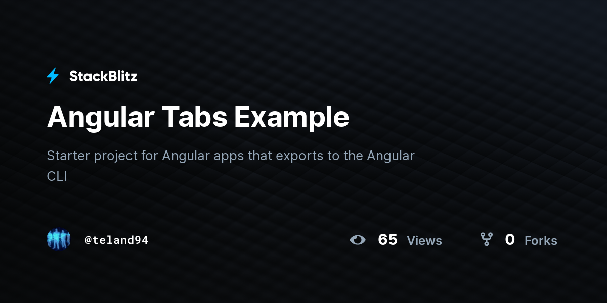 Angular Tabs Example - StackBlitz