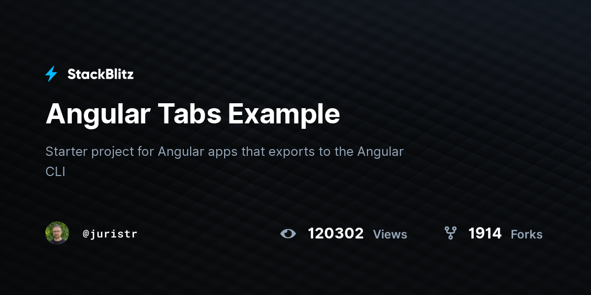 Angular Tabs Example - StackBlitz