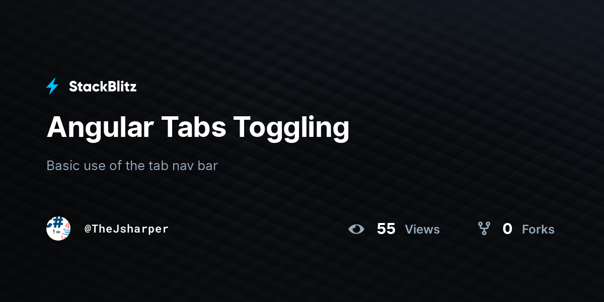 Angular Tabs Toggling - StackBlitz