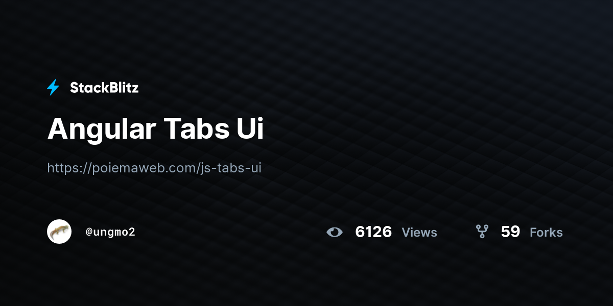 Angular Tabs Ui - StackBlitz