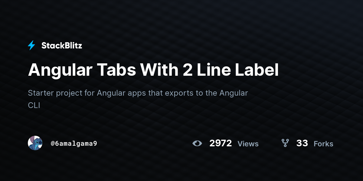 Angular Tabs With 2 Line Label - StackBlitz