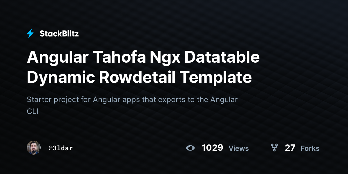 Angular Tahofa Ngx Datatable Dynamic Rowdetail Template - StackBlitz