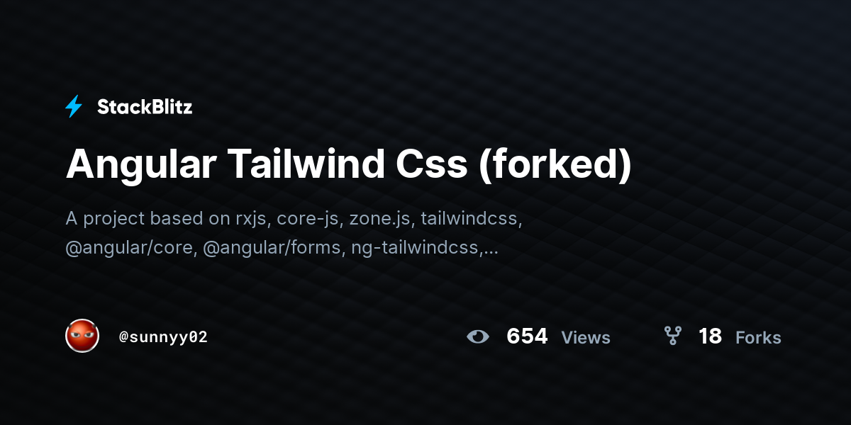 Angular Tailwind Css (forked) - StackBlitz