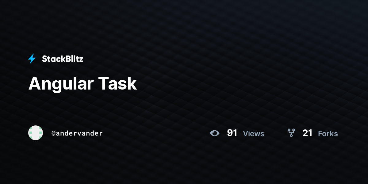 Angular Task - StackBlitz