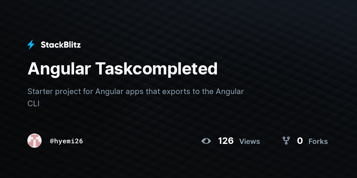 Angular Taskcompleted - StackBlitz