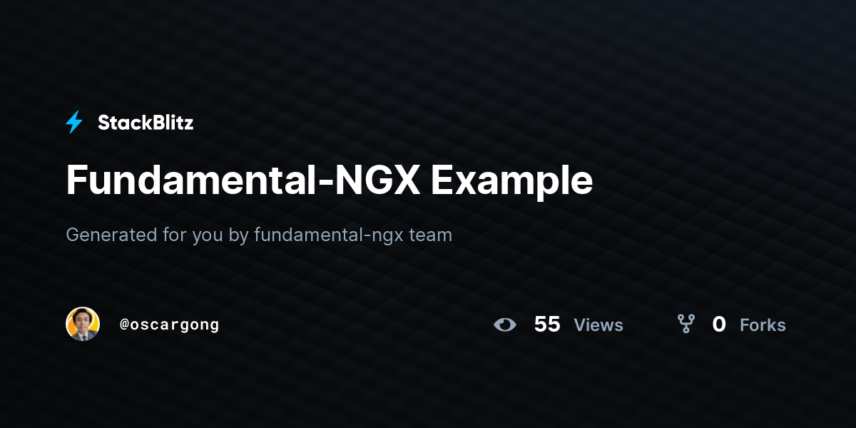 Fundamental-NGX Example - StackBlitz