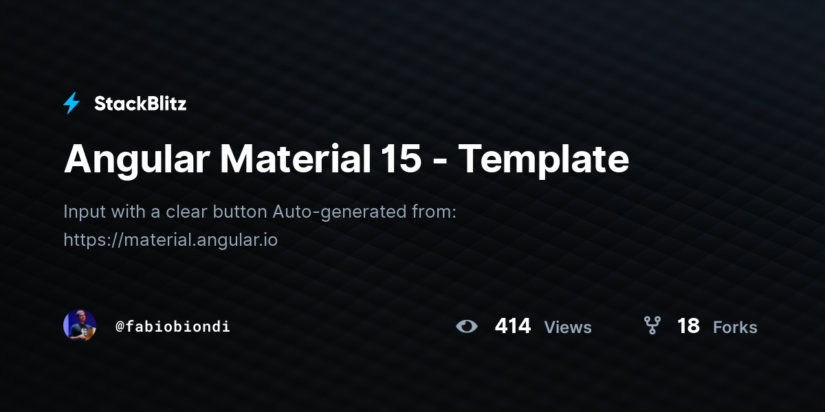 Angular Material 15 - Template - StackBlitz