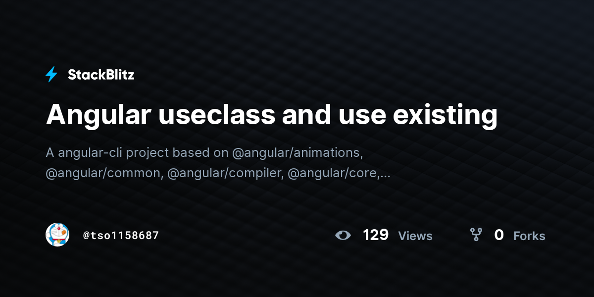Angular useclass and use existing - StackBlitz