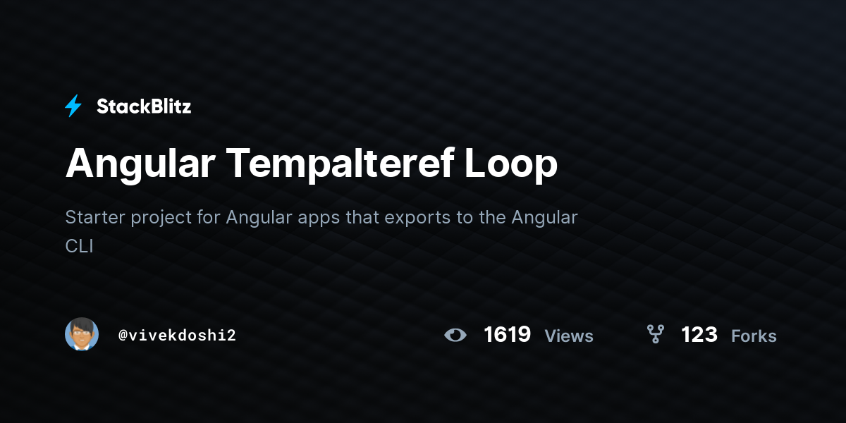 Angular Tempalteref Loop - StackBlitz