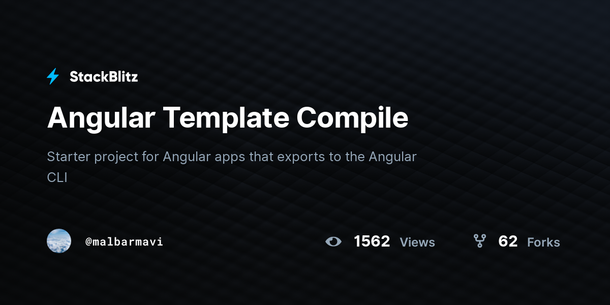 Angular Template Compile - StackBlitz