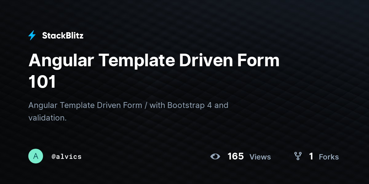 simple template driven form angular stackblitz