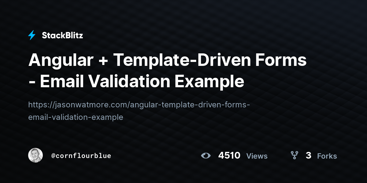 Angular Template Driven Forms Email Validation Example Stackblitz 4917