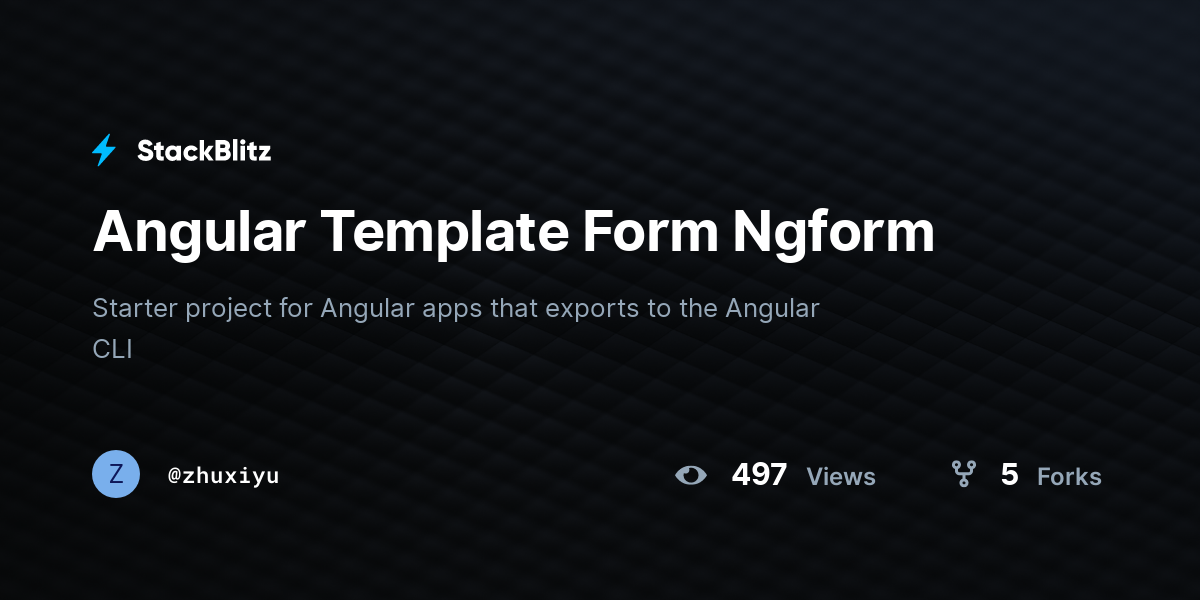 Angular Template Form Ngform - StackBlitz