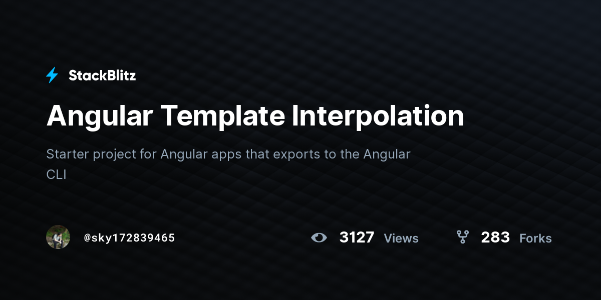Angular Template Interpolation - StackBlitz