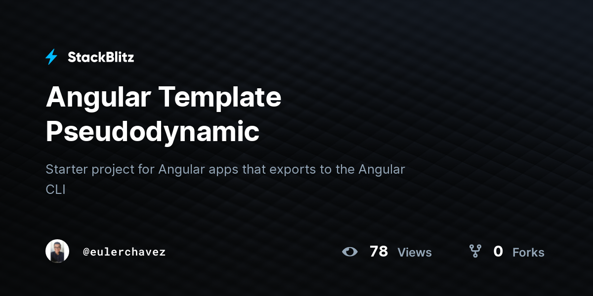 Angular Template Pseudodynamic - StackBlitz