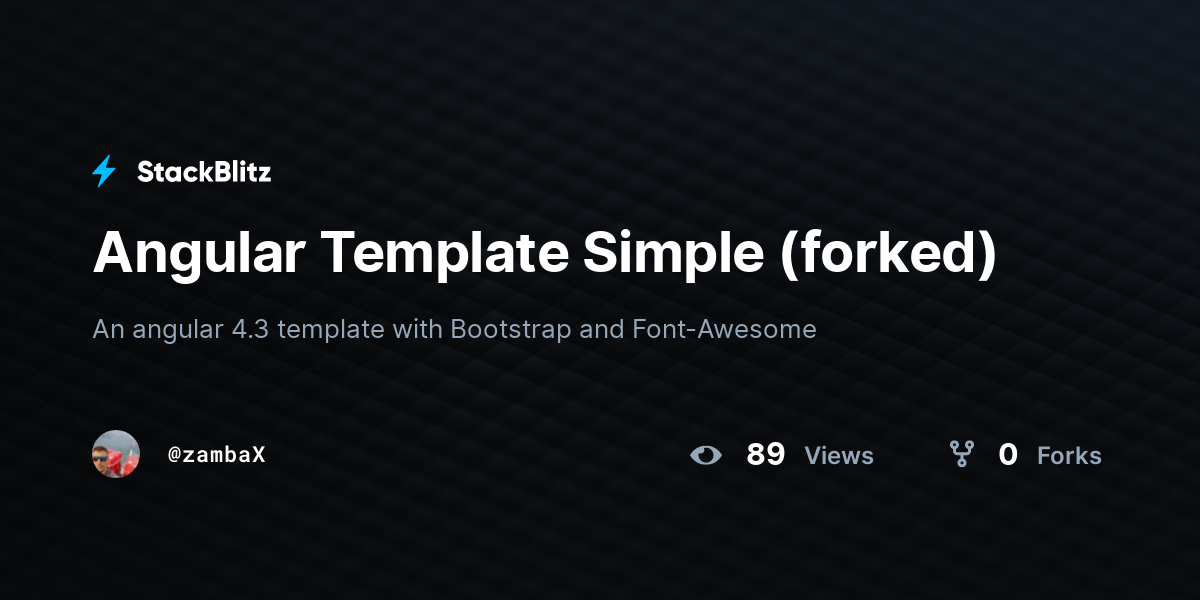 Angular Template Simple (forked) - StackBlitz