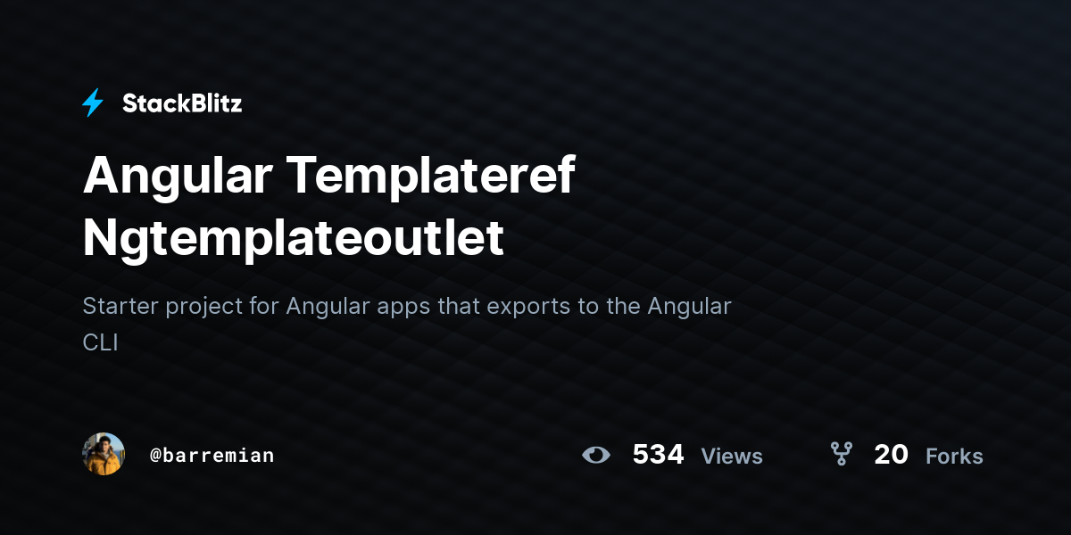 Angular Templateref Ngtemplateoutlet - StackBlitz