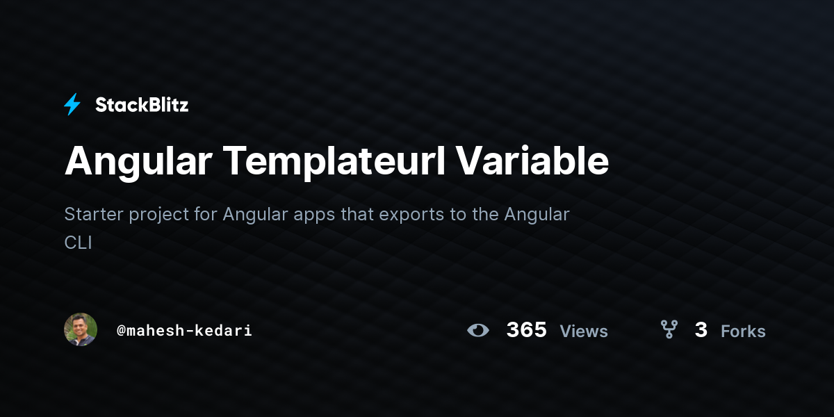 Angular Templateurl Variable - StackBlitz