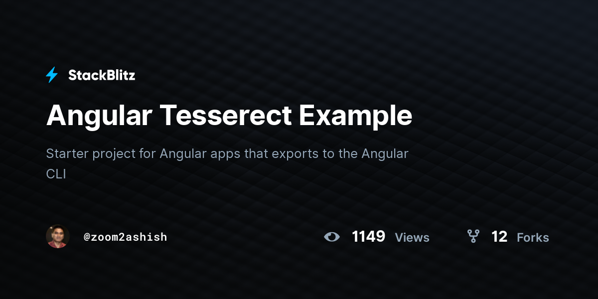 Angular Tesserect Example - StackBlitz