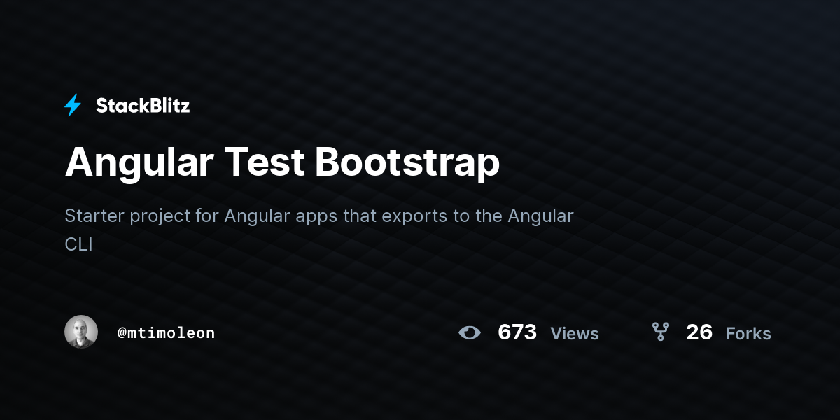 Angular Test Bootstrap - StackBlitz