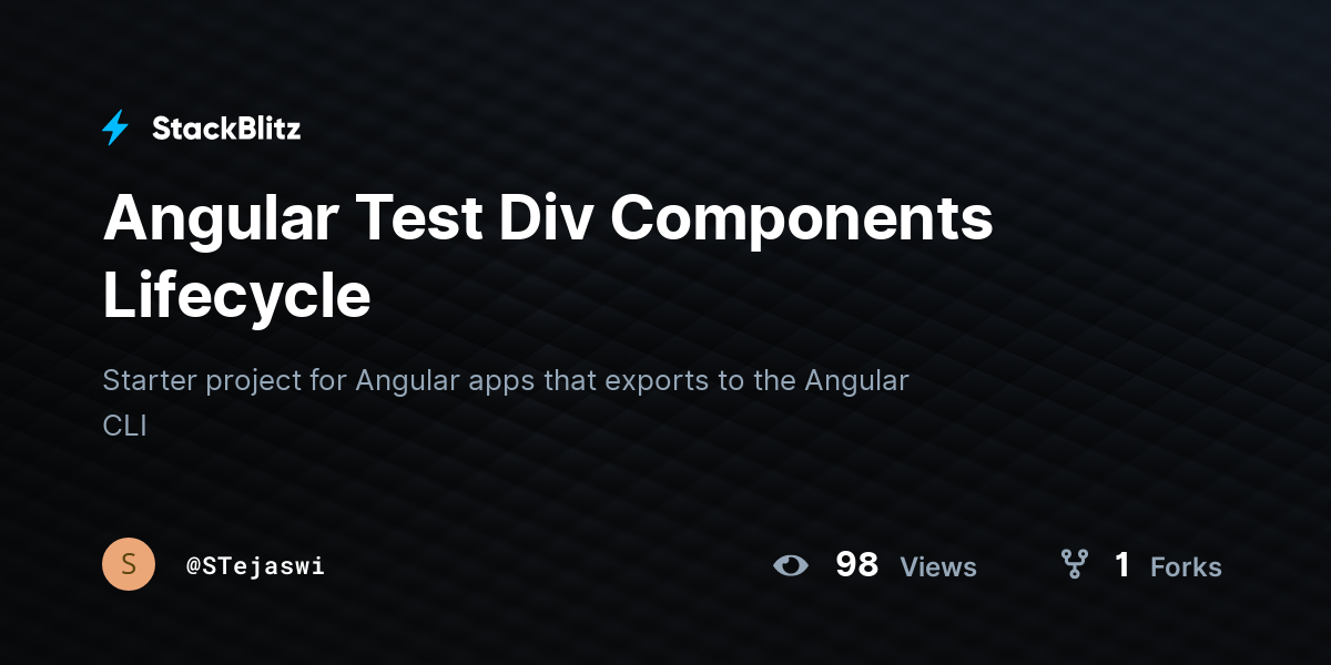Angular Test Div Components Lifecycle - StackBlitz