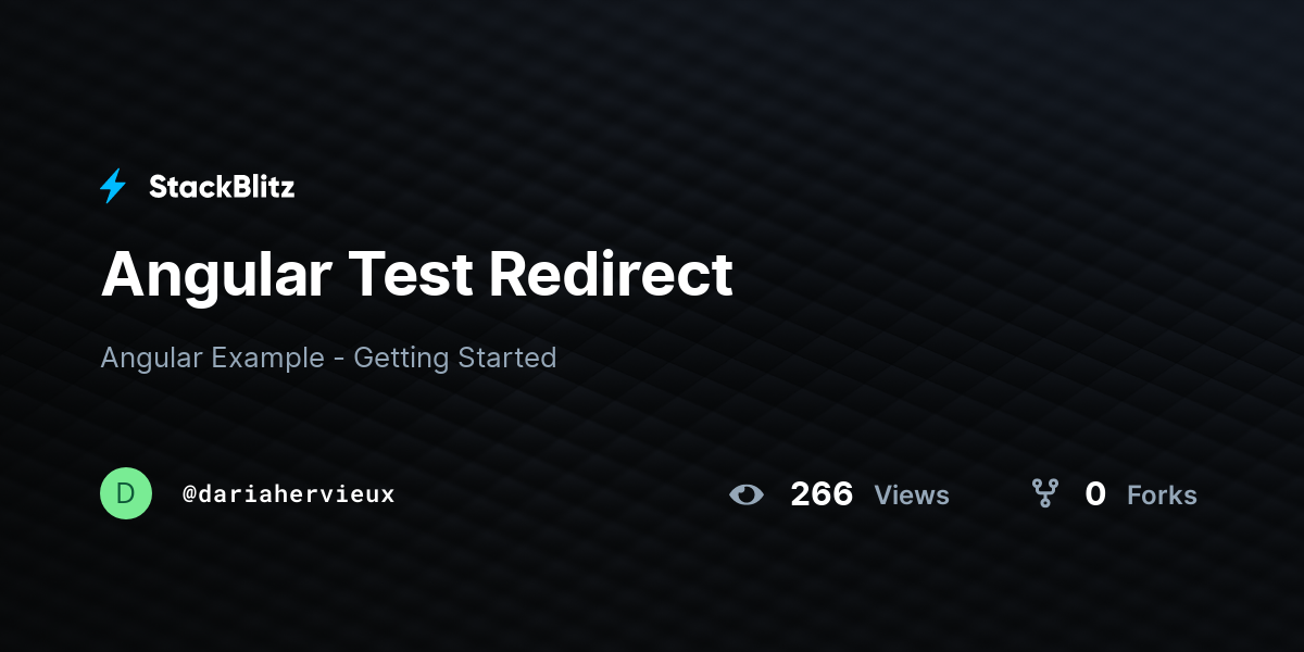 Angular Test Redirect - StackBlitz