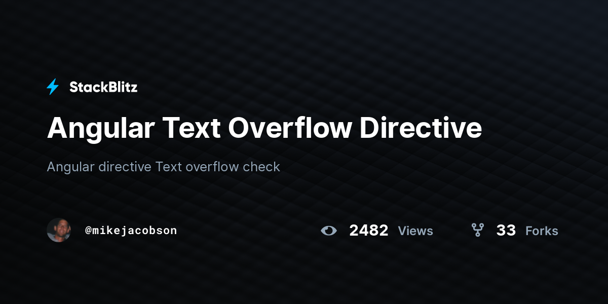 Angular Text Overflow Directive - StackBlitz