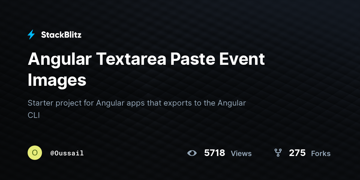 Angular Textarea Paste Event Images - StackBlitz