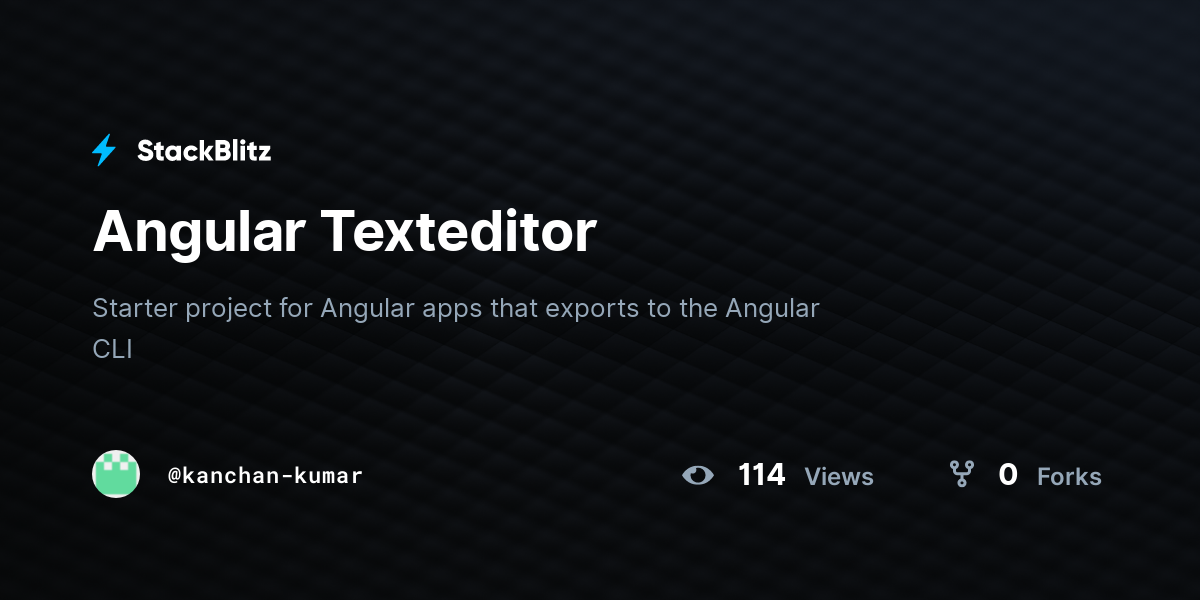 Angular Texteditor - StackBlitz