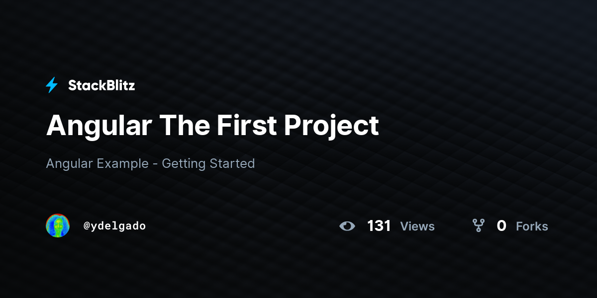 Angular The First Project - StackBlitz
