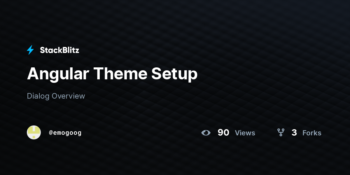 Angular Theme Setup - StackBlitz