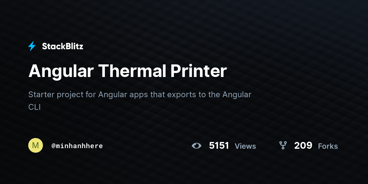 Angular Thermal Printer - StackBlitz