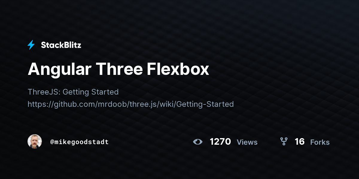 Angular Three Flexbox - StackBlitz