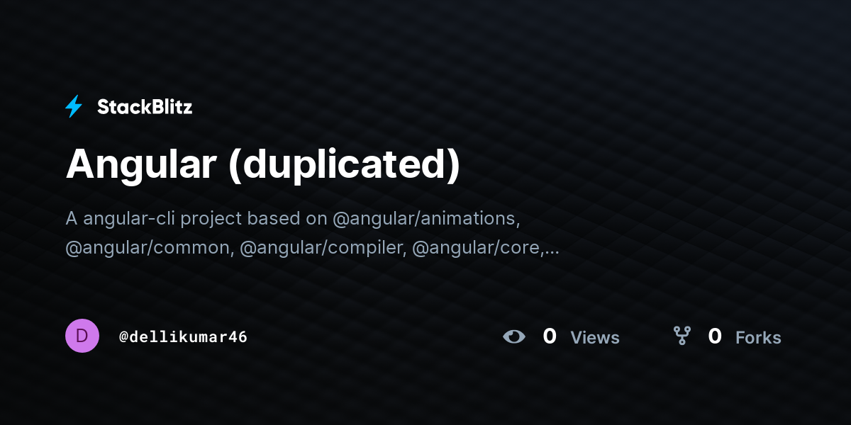 Angular (duplicated) - StackBlitz
