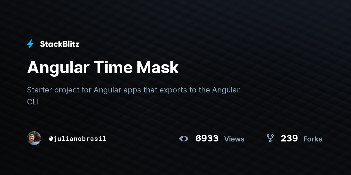 Angular Time Mask - StackBlitz