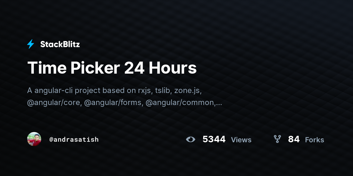 Time Picker 24 Hours - StackBlitz