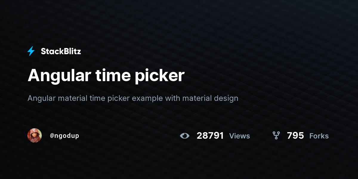 Time Picker Angular Example