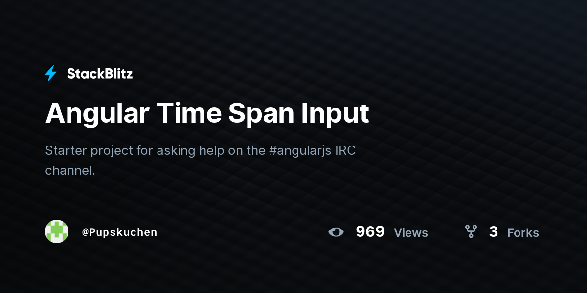 Angular Time Span Input - StackBlitz