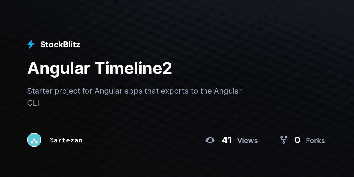 Angular Timeline2 - StackBlitz