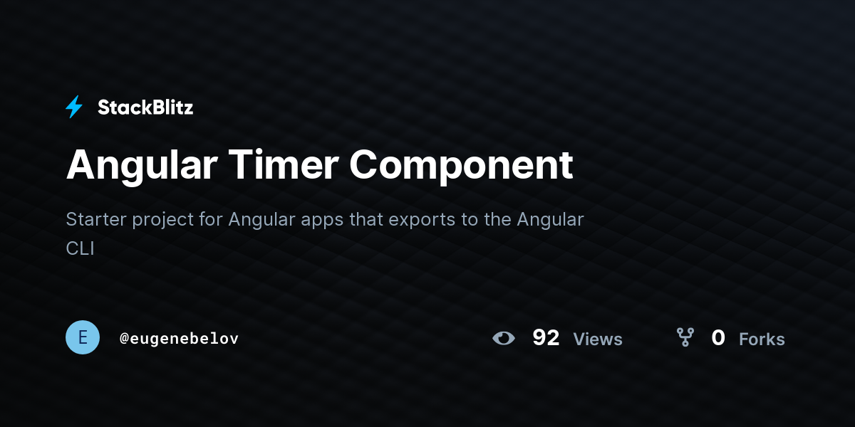 Angular Timer Component - StackBlitz
