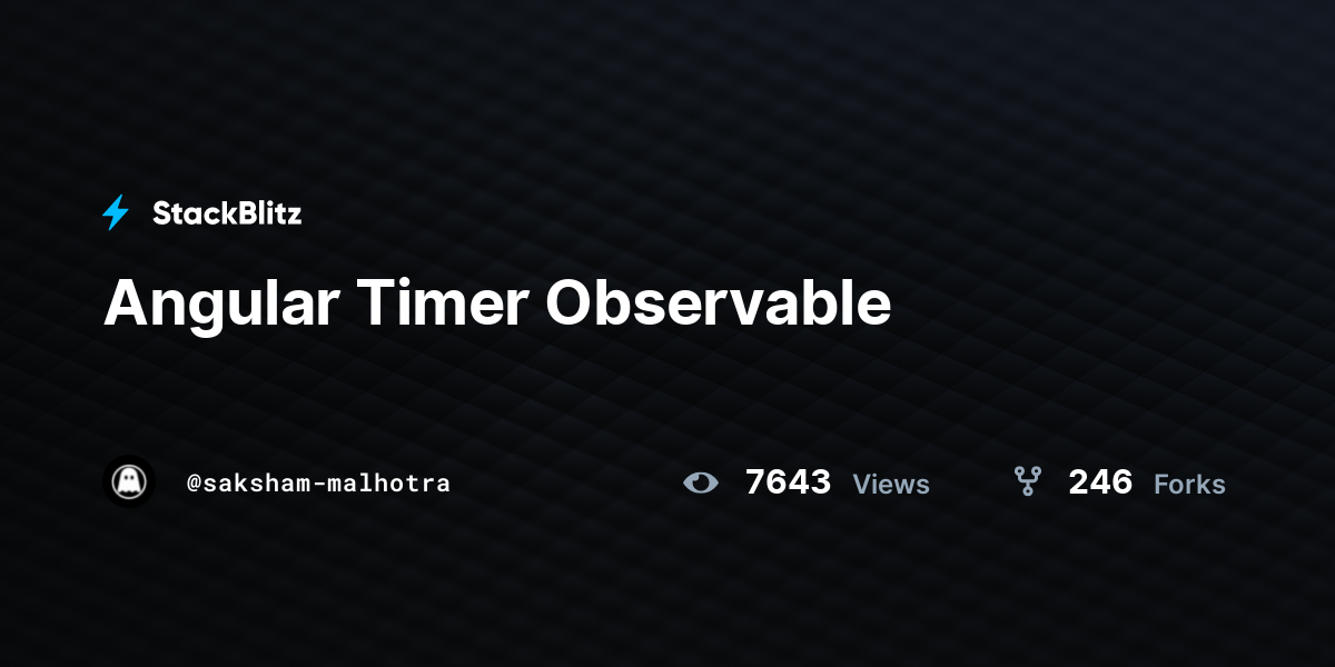 Angular Timer Observable - StackBlitz