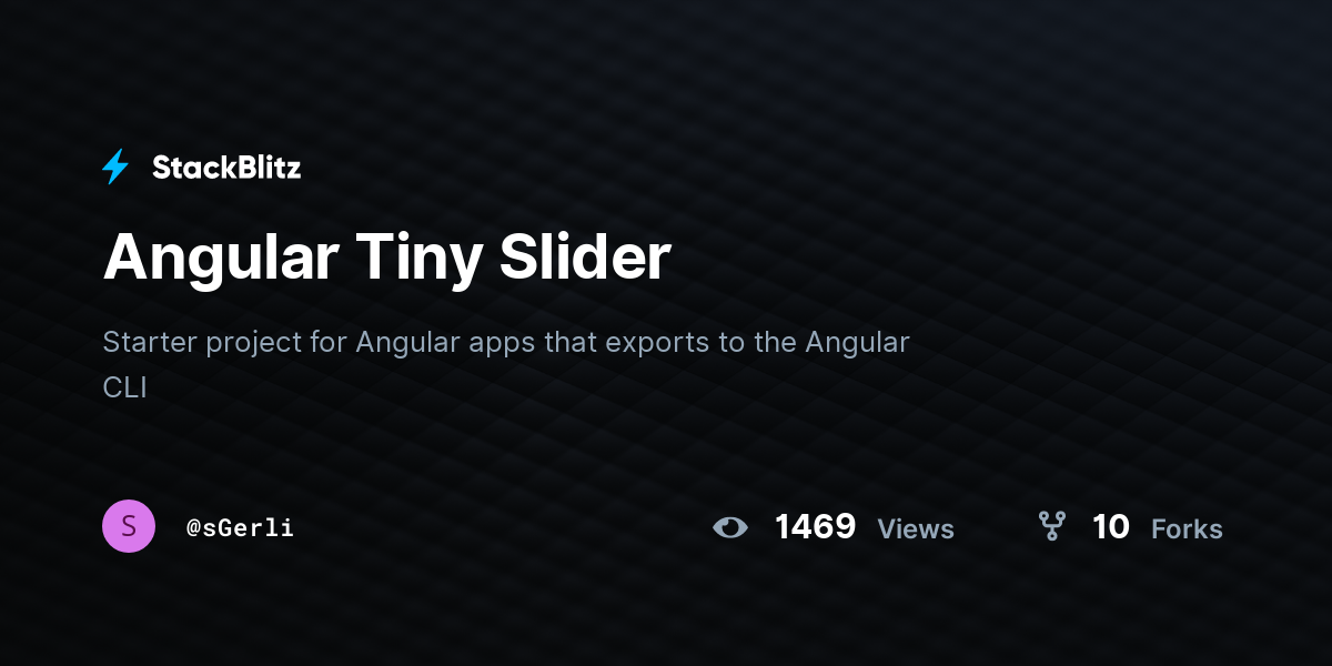 Angular Tiny Slider - StackBlitz